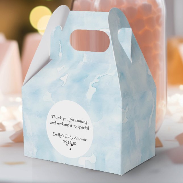 Simple Blue Delicate Watercolor Texture pattern  Favor Boxes (Blue watercolor Texture party favor box.)