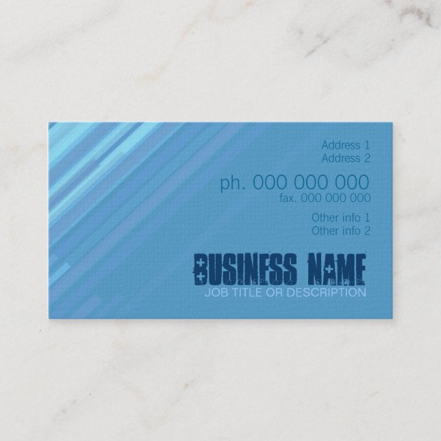 Simple Blue Diagonal Stripes Business Card (Front)