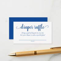 Simple Blue Diaper Raffle | Cerulean Baby Shower
