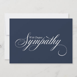 Simple Blue Elegant Script Sympathy Card