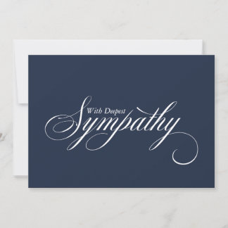 Simple Blue Elegant Script Sympathy Card