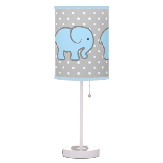 Simple Blue Elephant Polka Dot Design Table Lamp