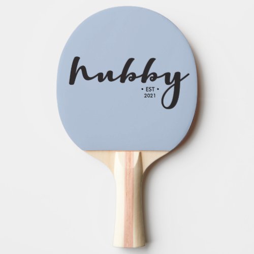 Simple Blue Established year Custom Hubby Ping Pong Paddle