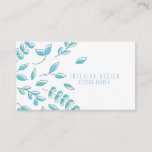 Simple Blue Floral Business Card at Zazzle