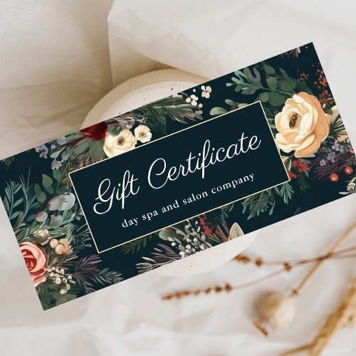 Simple Blue Floral Classic Gift Certificate