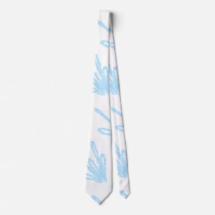 Simple blue floral glitter sparkle texture add pho neck tie