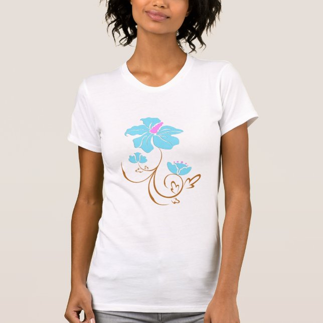 Simple Blue Flower T-Shirt (Front)