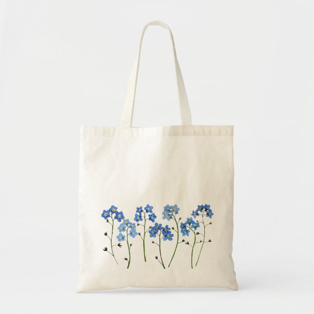 Simple Blue Flowers Forget-me-not  Tote Bag (Front)