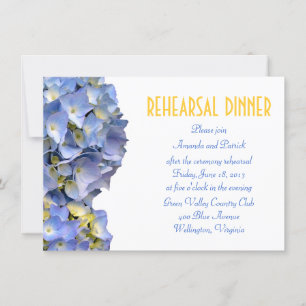 Simple Blue Flowers Rehearsal Dinner Invitation