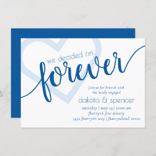Simple Blue Forever Cerulean Newlywed Brunch Invitation