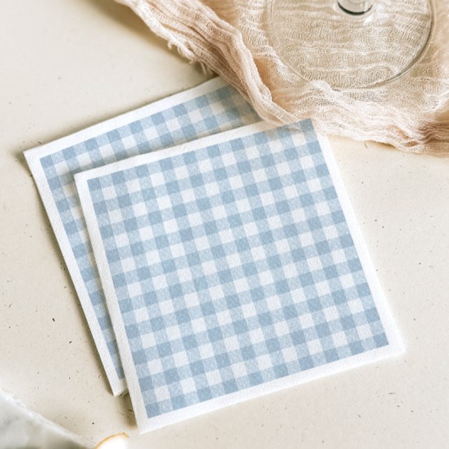 Simple Blue Gingham Paper Napkins (Creator Uploaded)