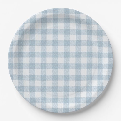 Simple Blue Gingham Paper Plates