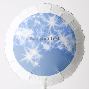 Simple blue glitter sparkle stars add your text balloon
