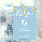 Simple Blue Gold THANK YOU Baby Shower BOY | PHOTO