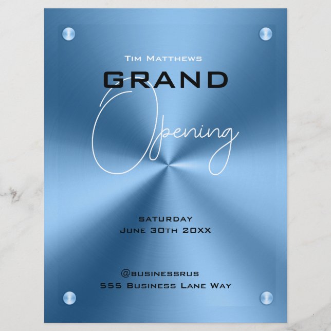 Simple Blue grand opening modern Flyer (Front)