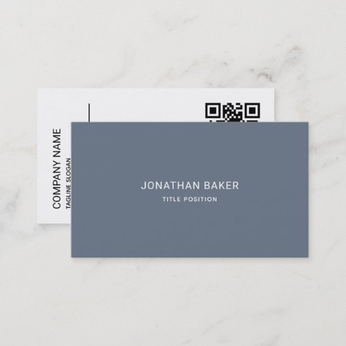 Simple Blue Gray and White Business Card