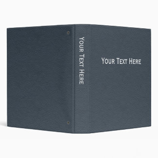 Simple Blue-Gray Leather Look Customizable 3 Ring Binder