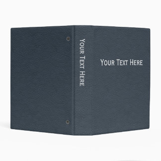 Simple Blue-Gray Leather Look Customizable Mini Binder