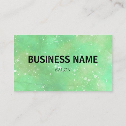 simple blue green watercolor script modern busines business card