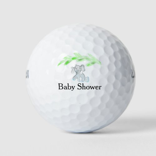 Simple blue grey baby elephant baby shower add nam golf balls