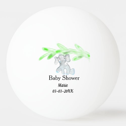 Simple blue grey baby elephant baby shower add nam ping pong ball