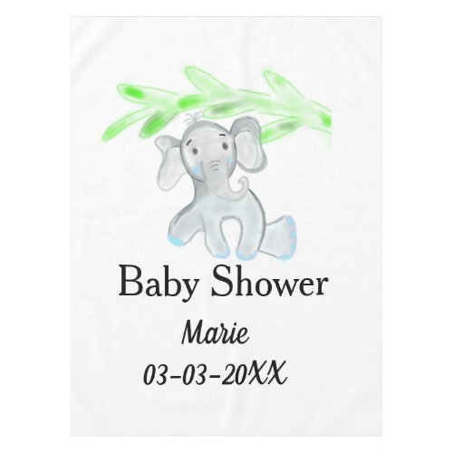 Simple blue grey baby elephant baby shower add nam tablecloth