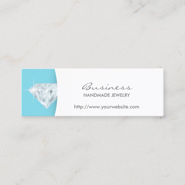 Simple Blue Handmade Jewelry Business Card (Front)