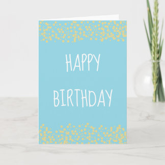 Simple Blue Happy Birthday Greeting Card