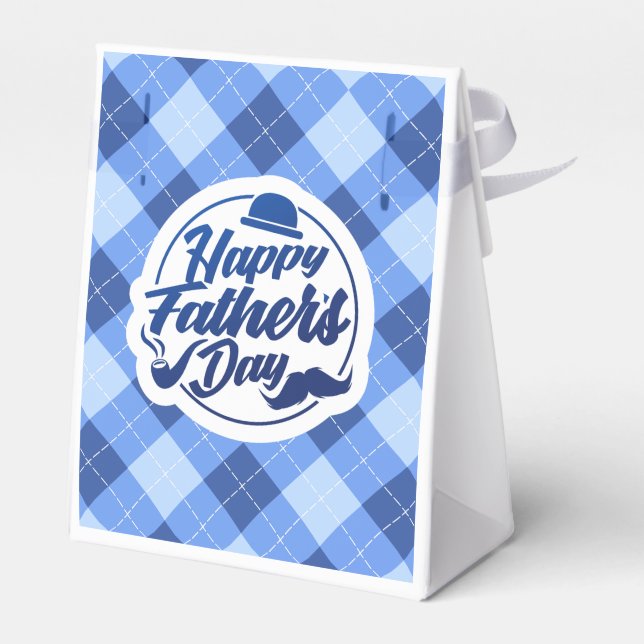Simple Blue Happy Father's Day | Favor Box (Back Side)