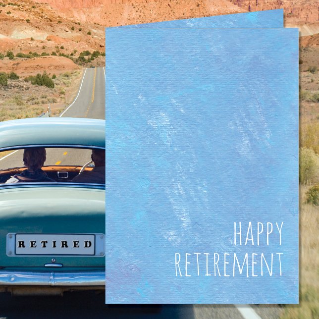 Simple Blue Happy Retirement Modern Card (Creator Uploaded)