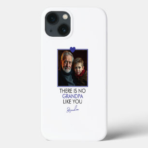 Simple Blue Heart Grandkid Grandparent Photo iPhone 13 Case