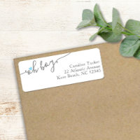 Simple Blue Heart New Baby Boy Return Address Label