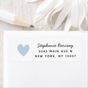 Simple Blue Heart Return Address Label