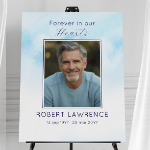 Simple Blue Heaven Forever In Our Hearts Funeral Foam Board