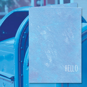 Simple Blue Hello Modern Blank Card
