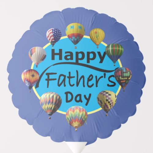 Simple Blue Hot Air Balloons Happy Fathers Day 