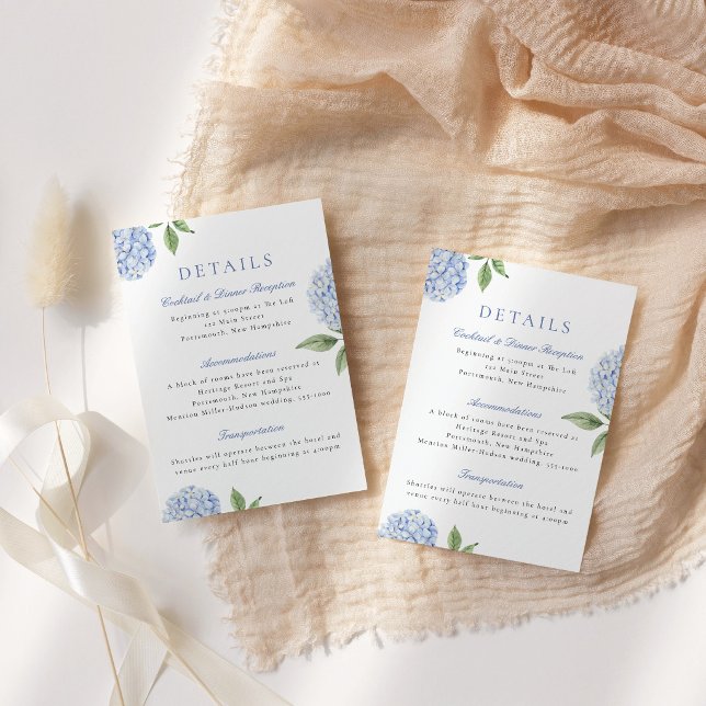 Simple Blue Hydrangea Details, Small Enclosure Card (Creator Uploaded)