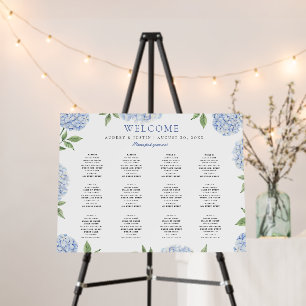 Simple Blue Hydrangea, Landscape Seating Chart Foam Board