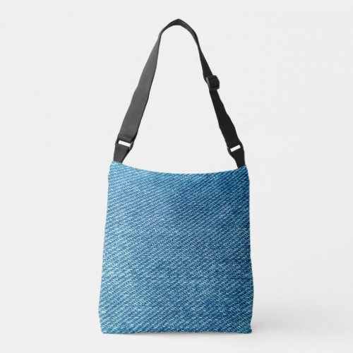 Simple Blue Jeans Denim Textile Texture  Crossbody Bag