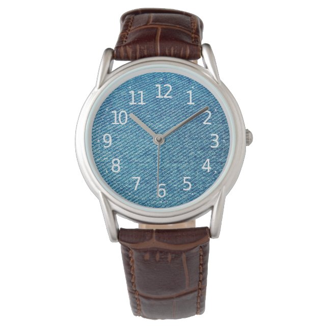 Simple Blue Jeans Denim Textile Texture | Watch (Front)