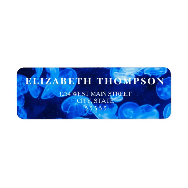 Simple Blue Jellyfish Label (Front)