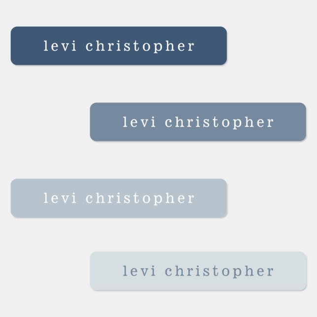 Simple Blue Kids Name Labels (Group)