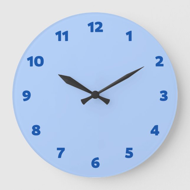 Simple blue  large clock (Front)