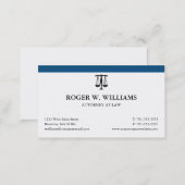 Simple Blue Law Attorney Justice Scale Business Card (Front/Back)