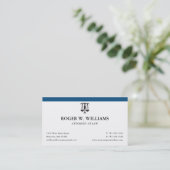Simple Blue Law Attorney Justice Scale Business Card (Standing Front)