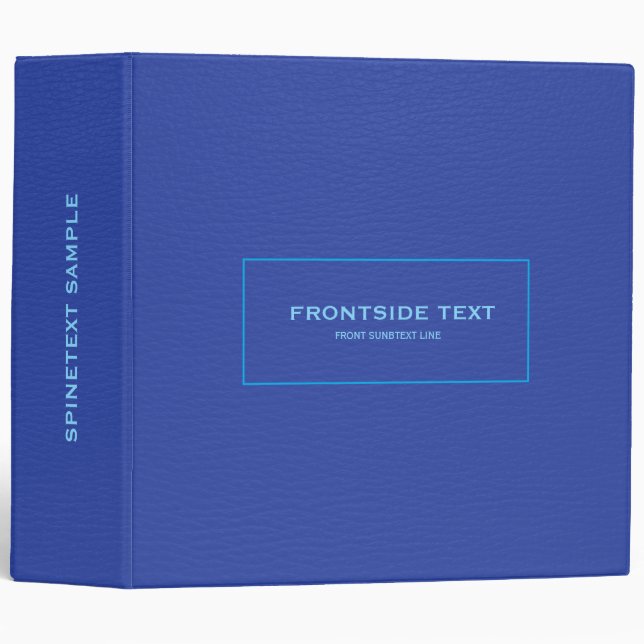 Simple Blue Leather Texture 3 Ring Binder (Front/Spine)