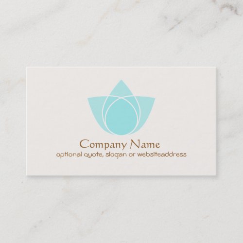 Simple Blue Lotus Flower Business Card