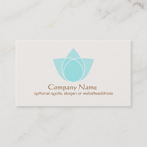 Customizable Simple Blue Lotus Flower Business Card