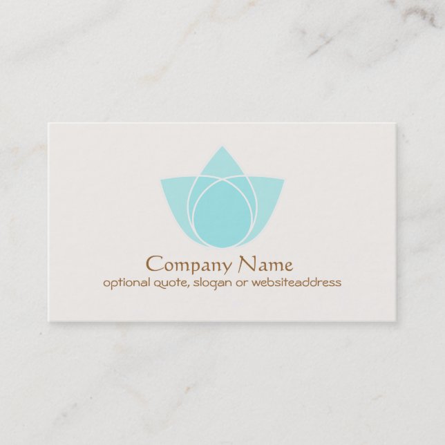 Simple Blue Lotus Flower Business Card (Front)