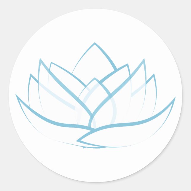 Simple Blue Lotus Flower Sticker (Front)